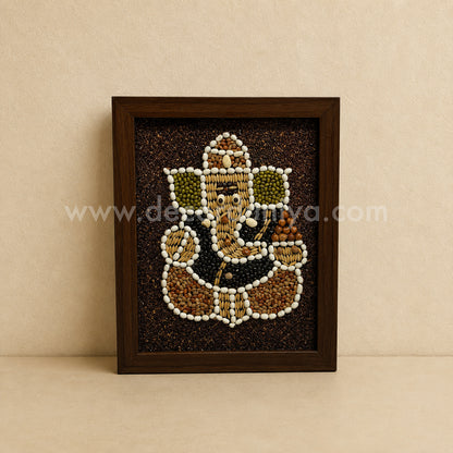 Navadhanya Ganesha Wall Frame | Sacred Nine-Grain Ganesh for Home Décor – NG2