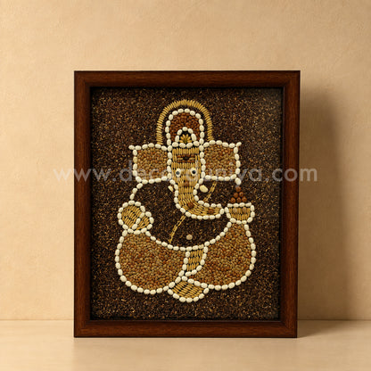 Navadhanya Ganesha Wall Frame | Sacred Nine-Grain Ganesh for Home Décor – NG3