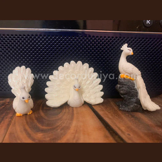 White Peacock Miniature 3 Pcs set - PB01-c