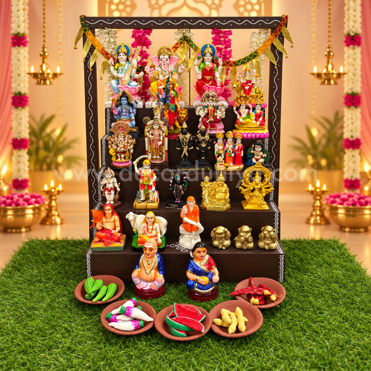 5-Step Polyresin Golu Dolls | Complete Set, Exactly as Shown in the Image | PG104