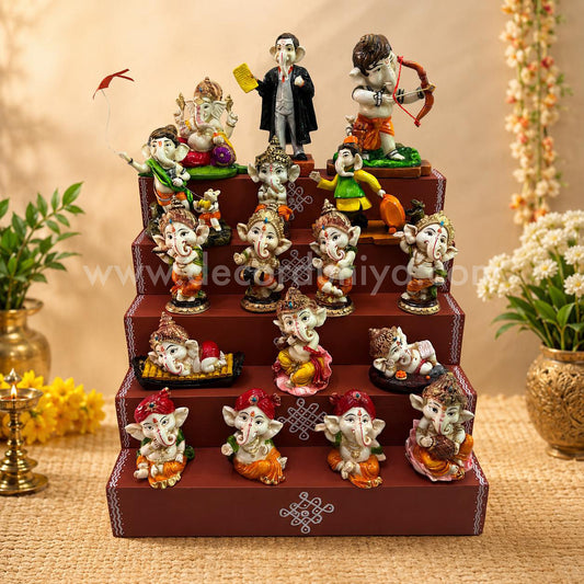 5 Step Polyresin Ganesha Golu - Entire Set - PG108