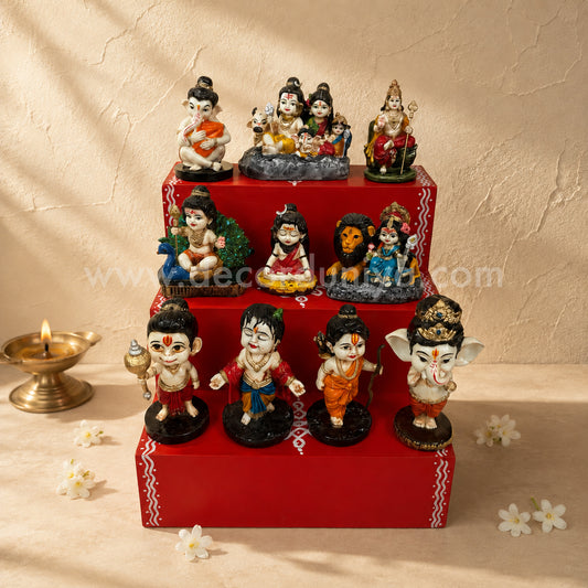 3 Step Polyresin Kids Golu - Entire Set - PG109