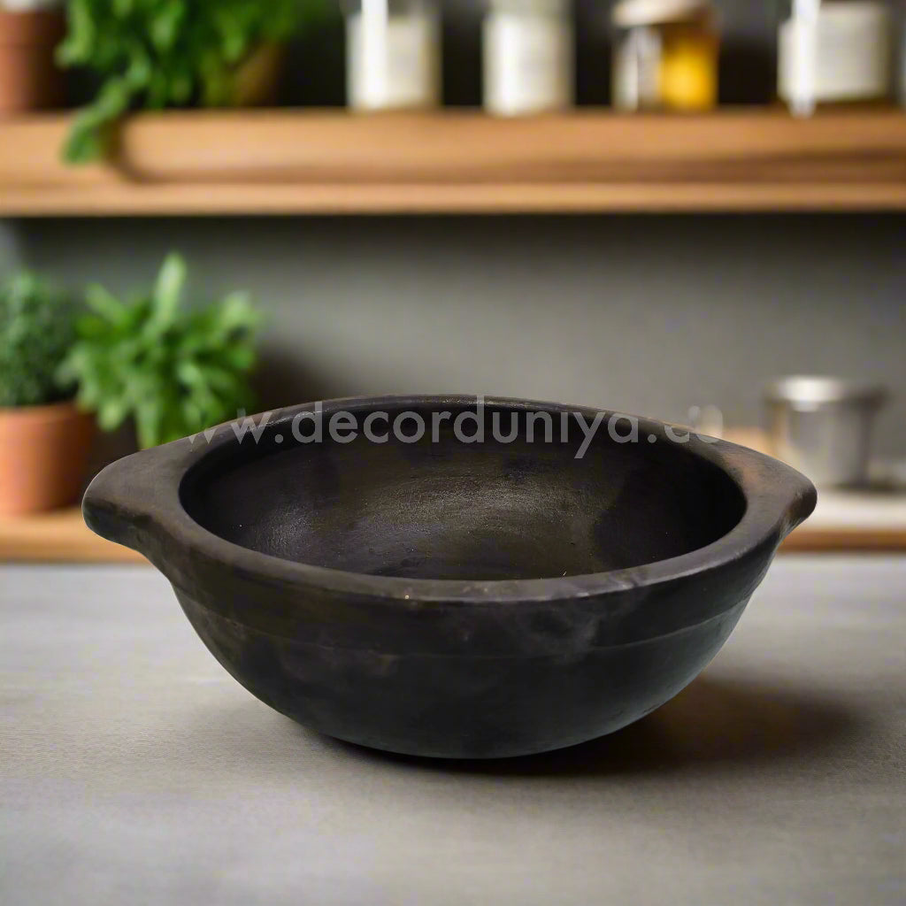 Black Clay Pot | Fine Finish Kadai model- B92