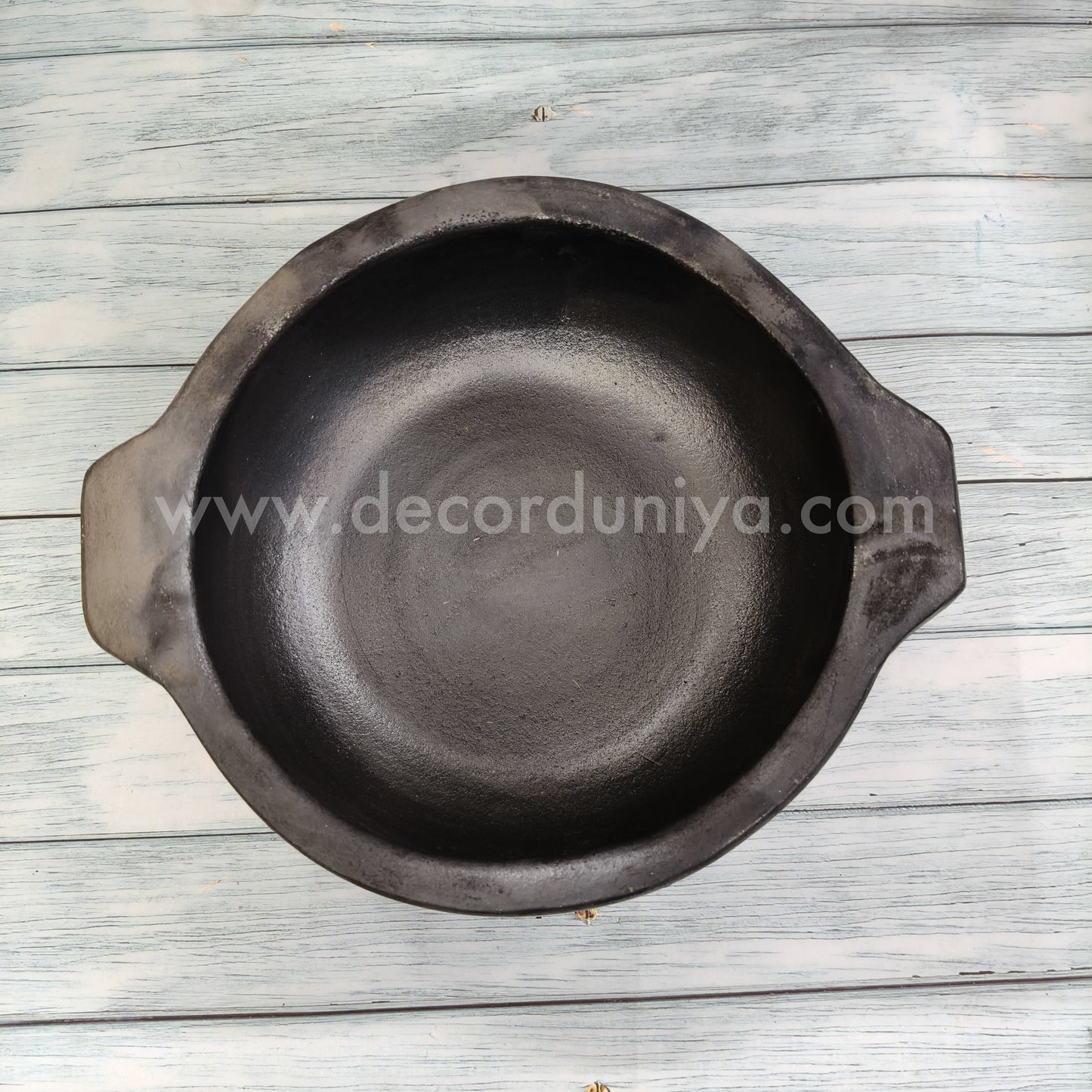 Black Clay Pot | Pan Type with Flat Bottom - B101