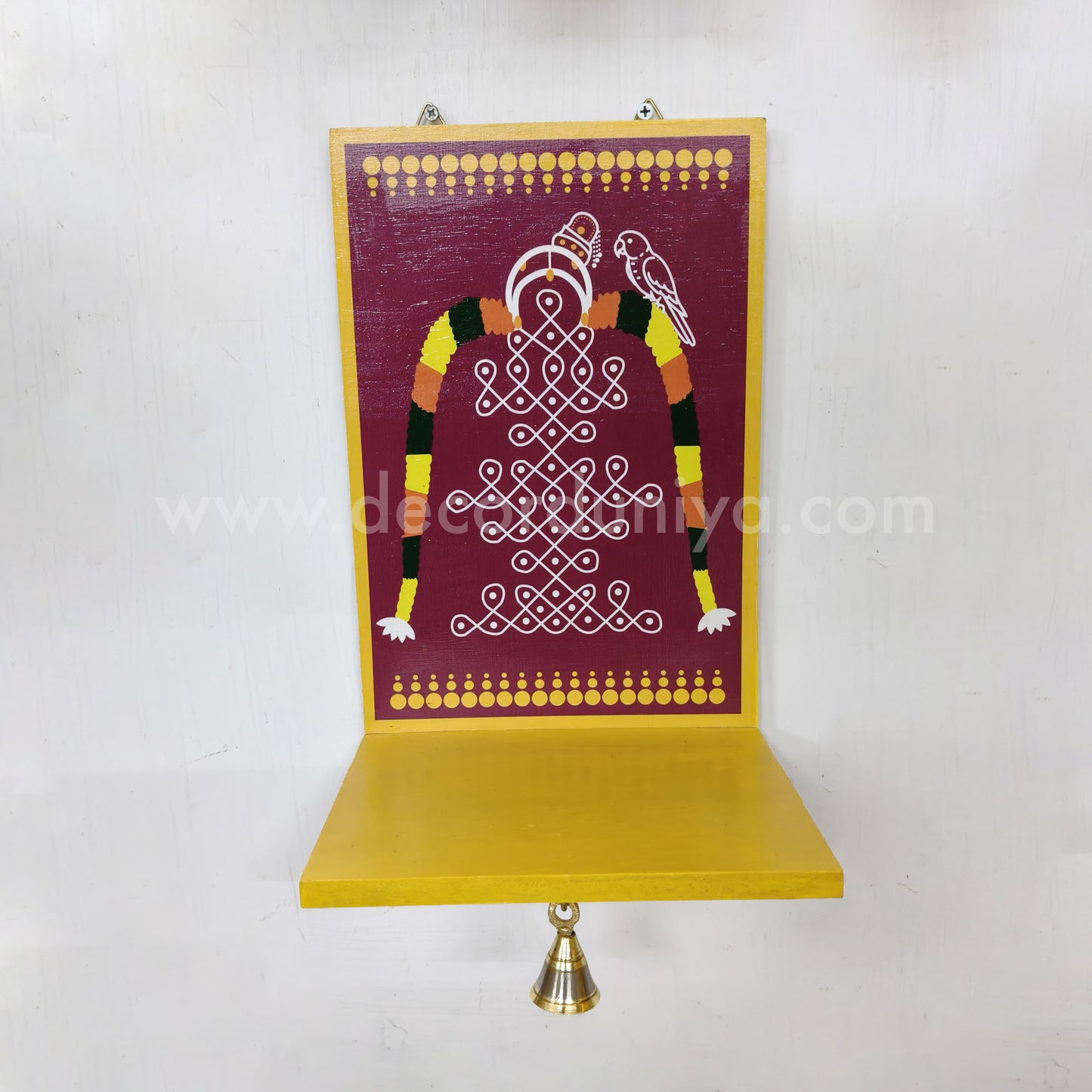 Wooden Kolam Wall Shelf, Vilakku Madam -  VMB2