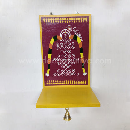 Wooden Kolam Wall Shelf, Vilakku Madam -  VMB2