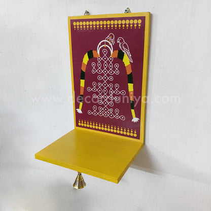 Wooden Kolam Wall Shelf, Vilakku Madam -  VMB2