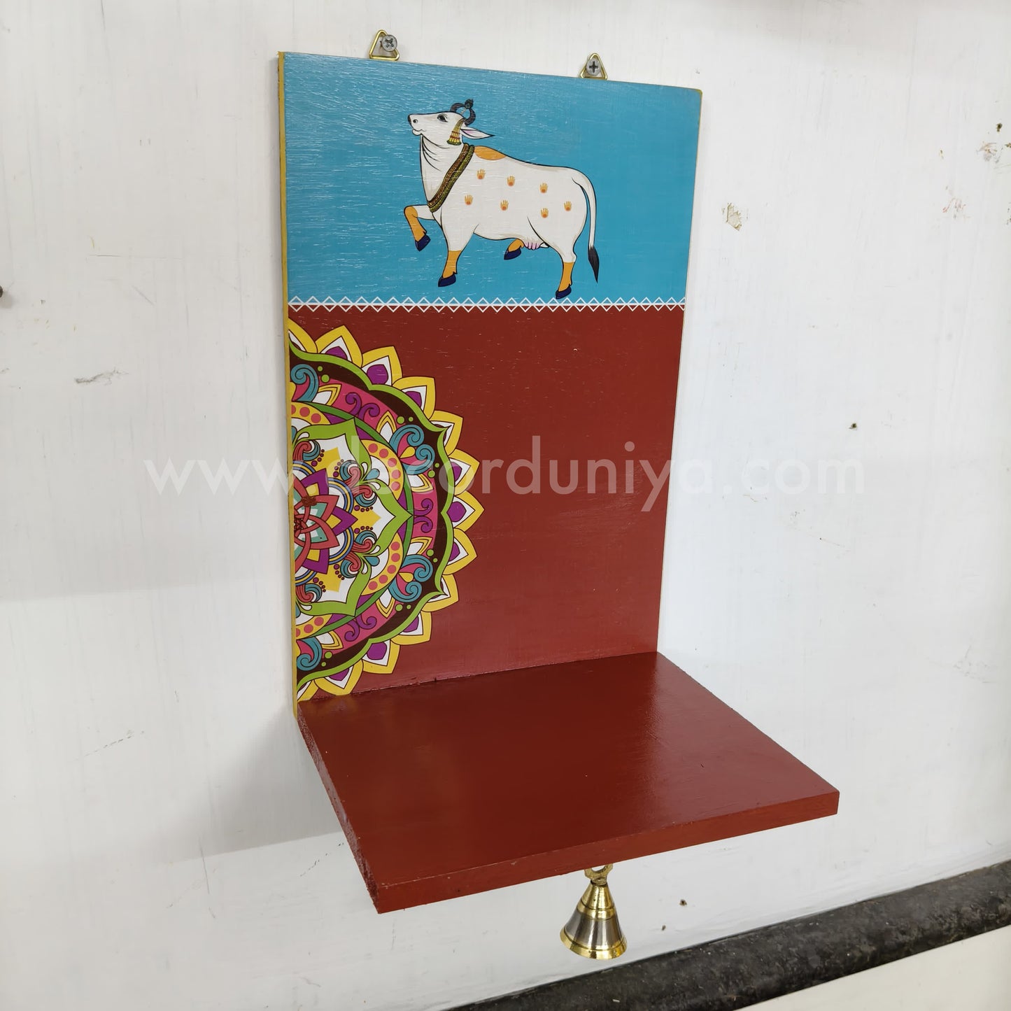 Wooden Kolam Wall Shelf, Vilakku Madam -  VMB5