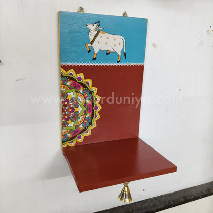 Wooden Kolam Wall Shelf, Vilakku Madam -  VMB5
