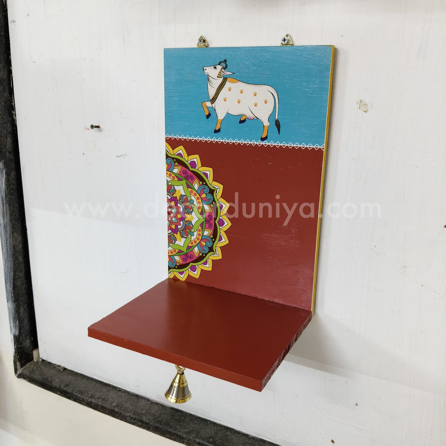 Wooden Kolam Wall Shelf, Vilakku Madam -  VMB5