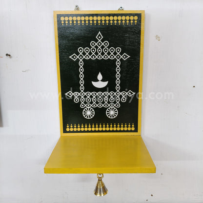Wooden Kolam Wall Shelf, Vilakku Madam -  VMB6