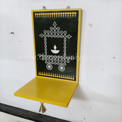 Wooden Kolam Wall Shelf, Vilakku Madam -  VMB6
