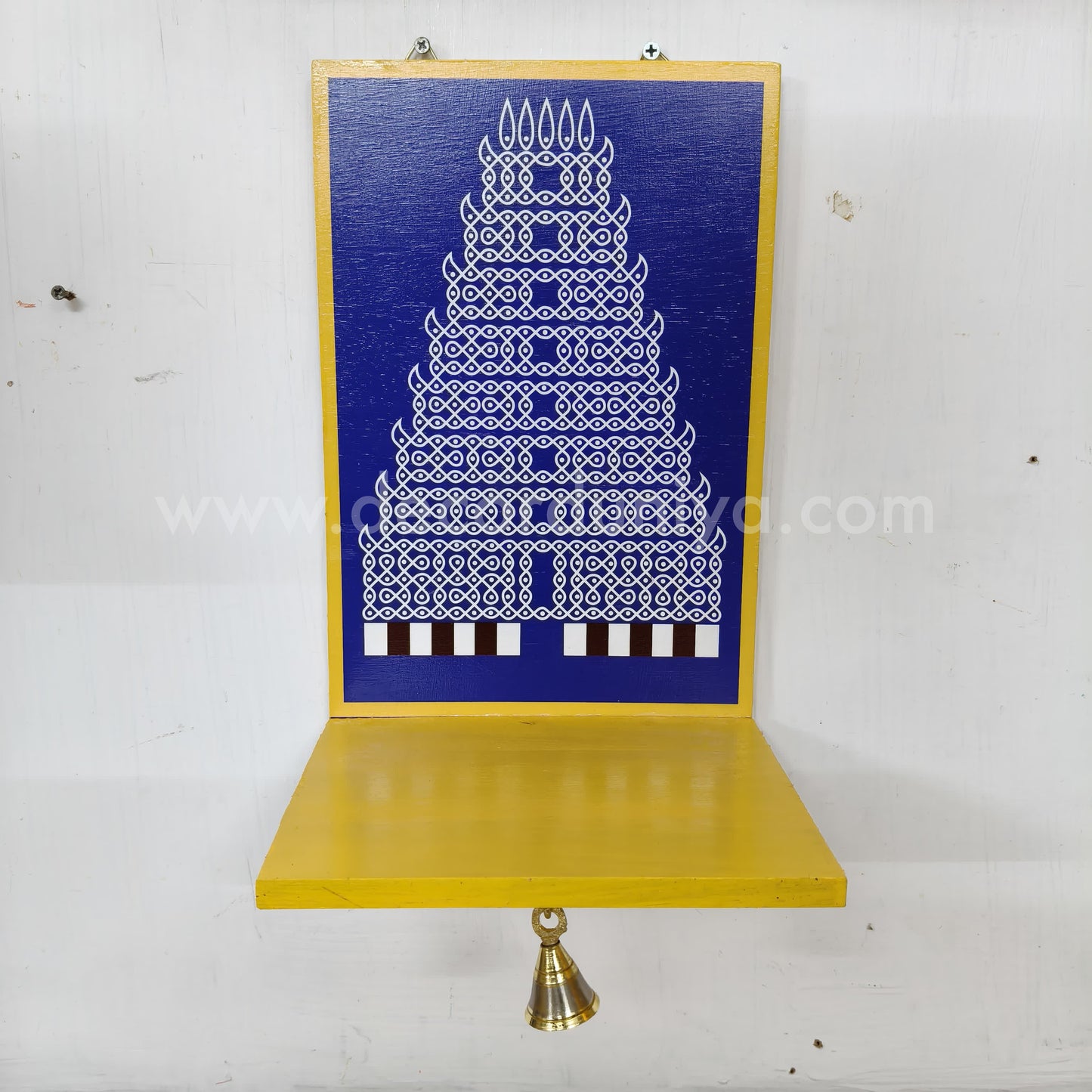 Wooden Kolam Wall Shelf, Vilakku Madam -  VMB4