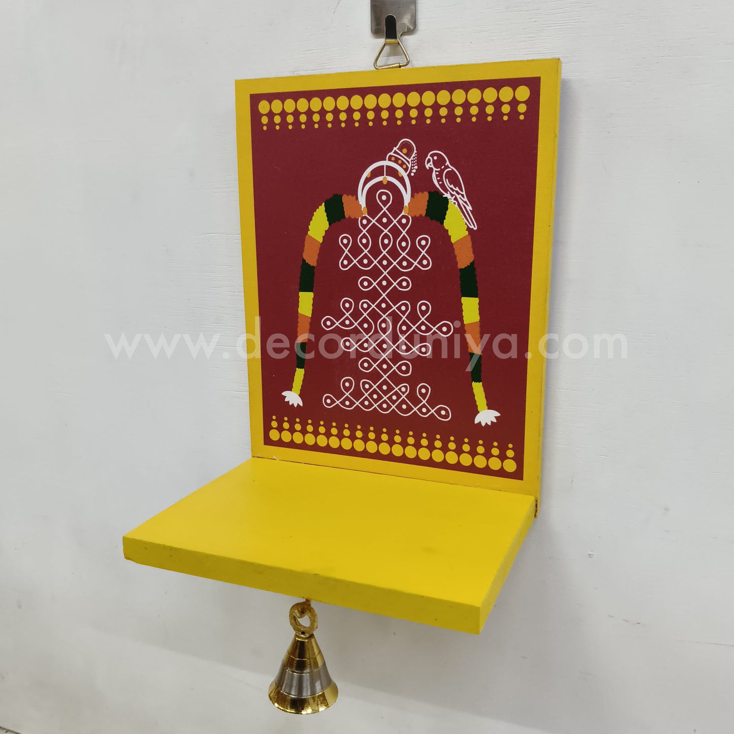 Wooden Kolam Wall Shelf, Vilakku Madam -  VMB10