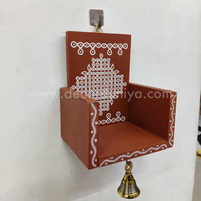 Closed Wooden Kolam Wall Shelf, Vilakku Madam - CVM2