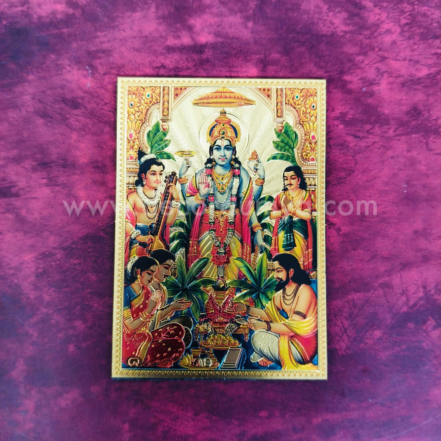 Fridge Magnet - Mettalic Gold Finish - Maha Vishnu - FM201