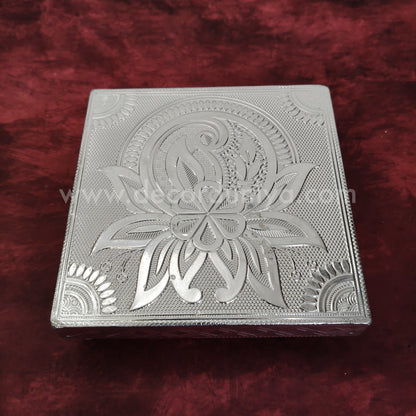 Wooden Meenakari Manai | Silver - MN104