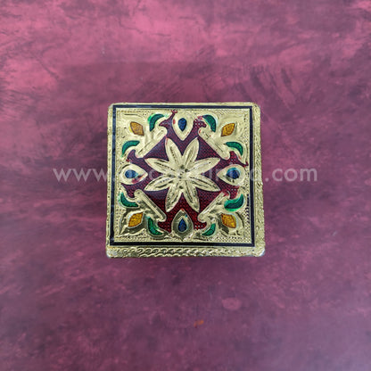 Wooden Meenakari Manai | Metallic Gold - MN106