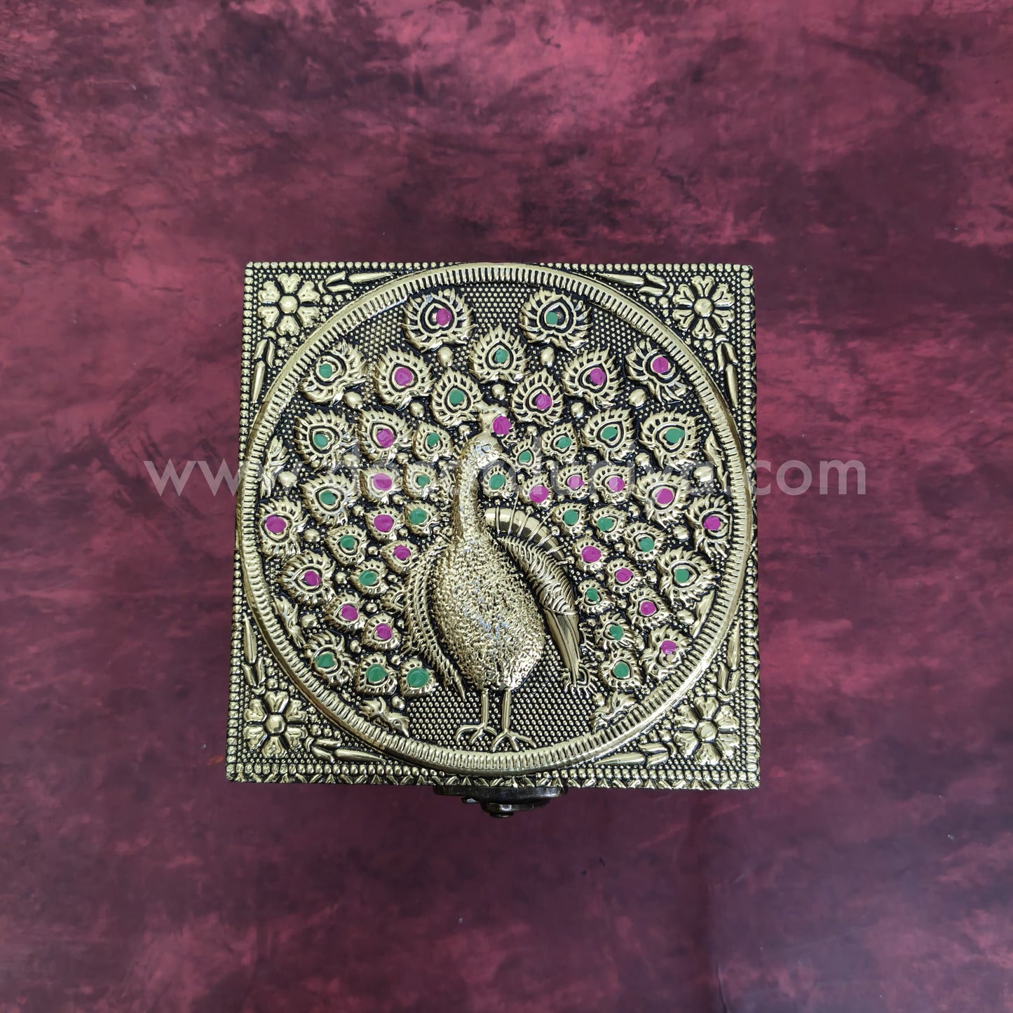 Meenkari Wooden Jewel Box - MN131