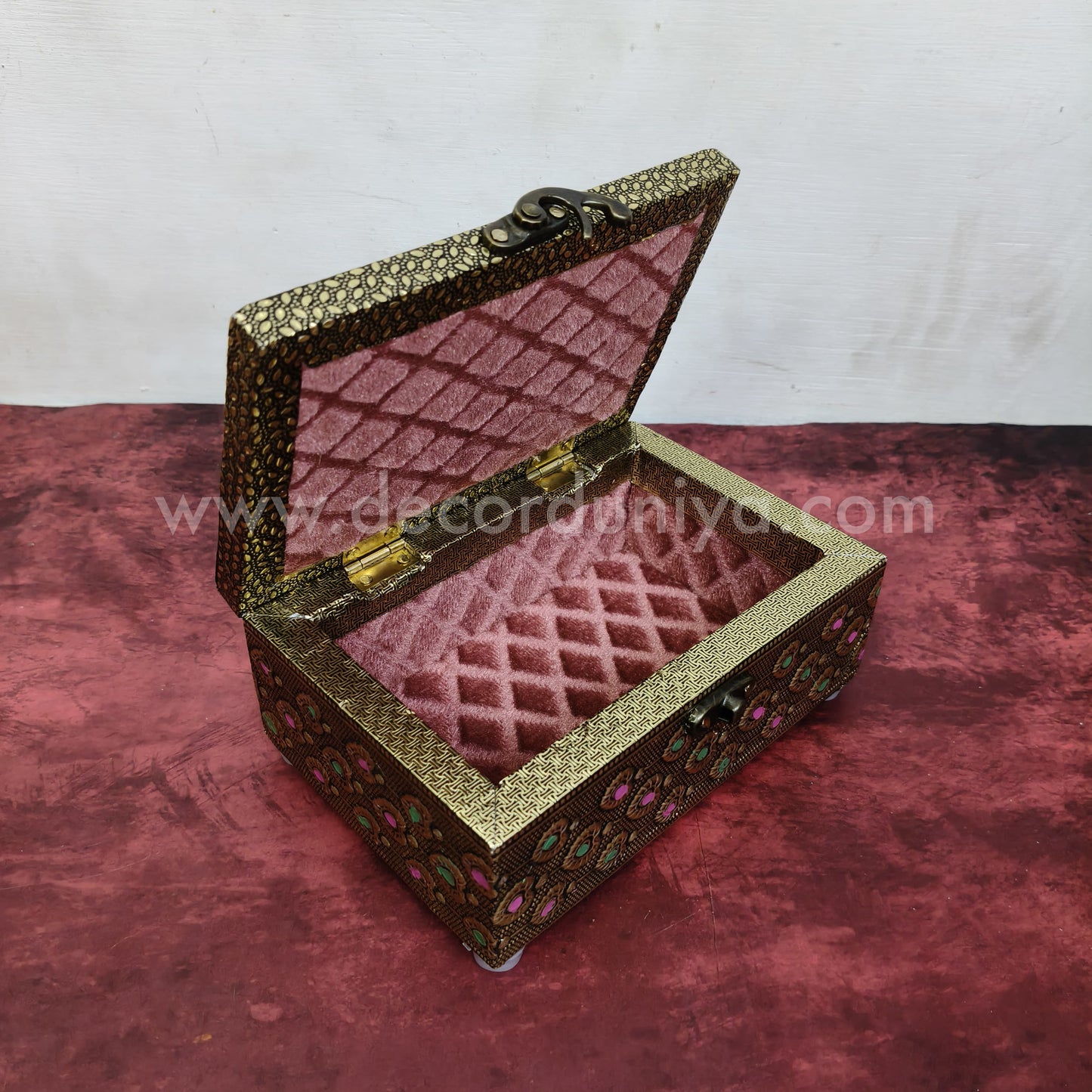 Meenkari Wooden Jewel Box - MN132