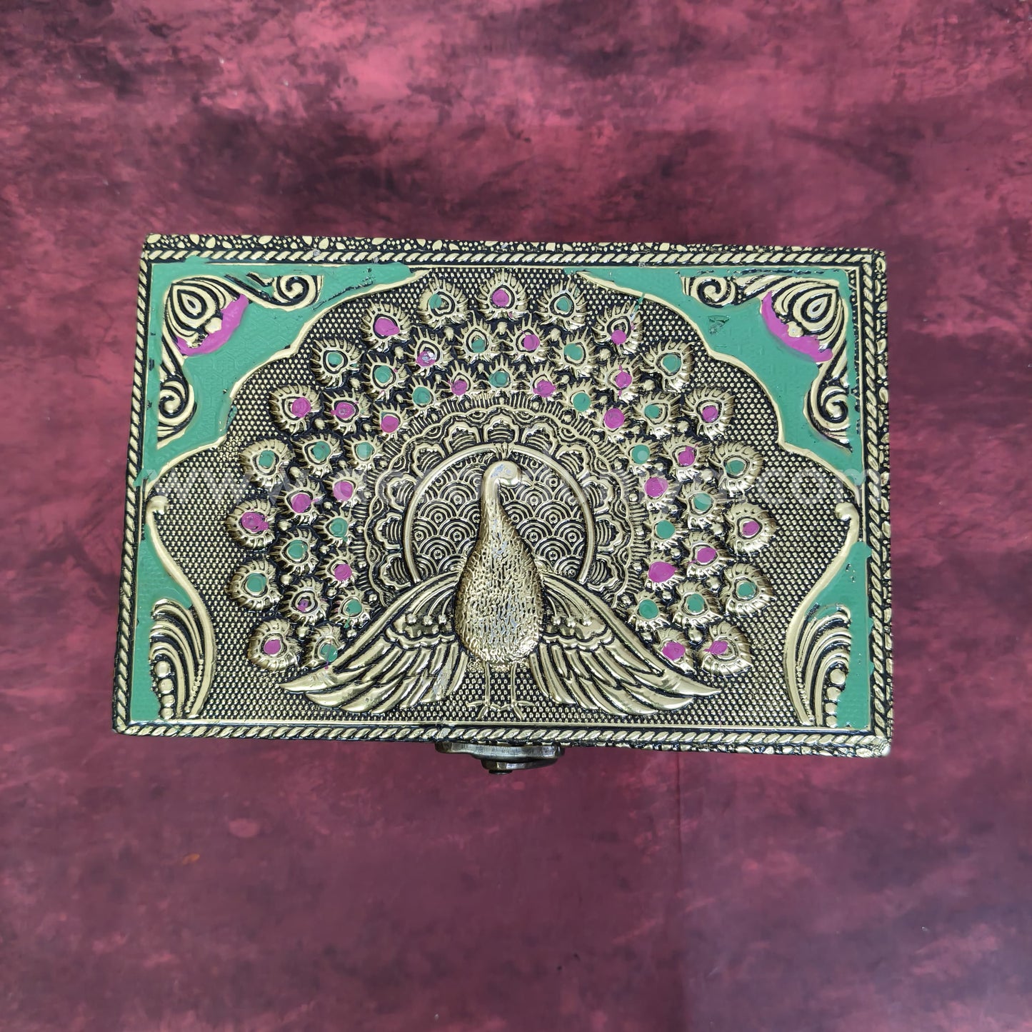 Meenkari Wooden Jewel Box - MN132