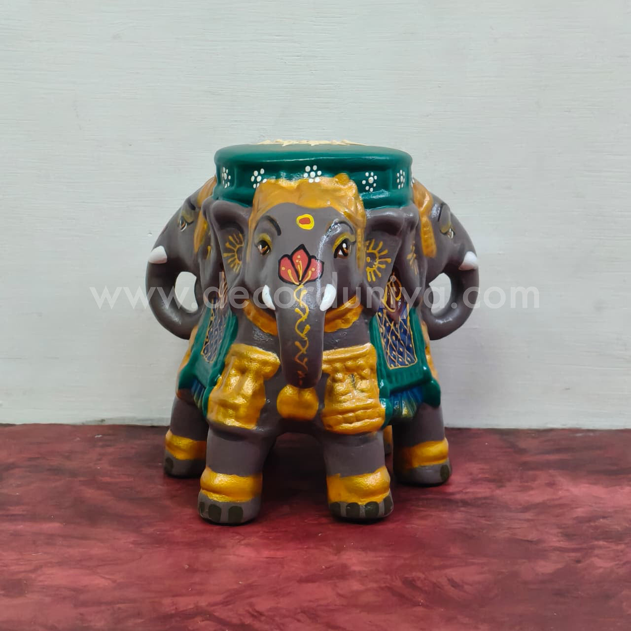 Hand Crafted 3 Face Elephant Stand - VS105