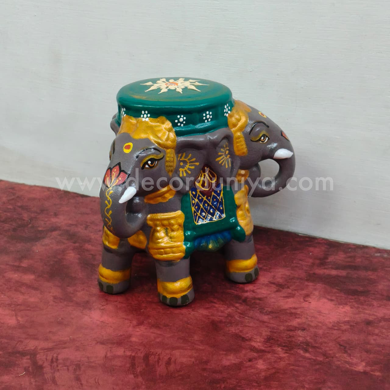 Hand Crafted 3 Face Elephant Stand - VS105