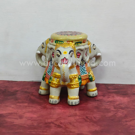 Hand Crafted 3 Face Elephant Stand - VS1014