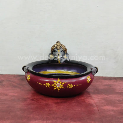 Hand Crafted Ganesha Designer Urili - VS1018