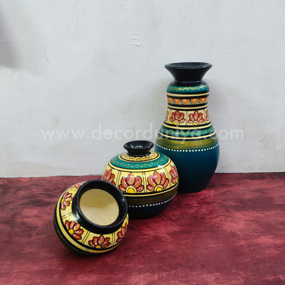 Hand Crafted and Painted Pots Set - VS104