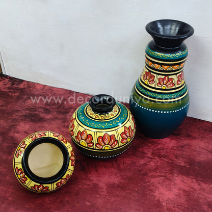 Hand Crafted and Painted Pots Set - VS104