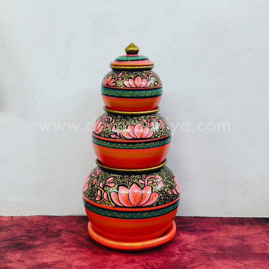 Hand Crafted Akshaya Kubera Pot | Kubera Pot Brings Prosperity, Good Luck, Financial Gains | Kalasam Set - VFS1011