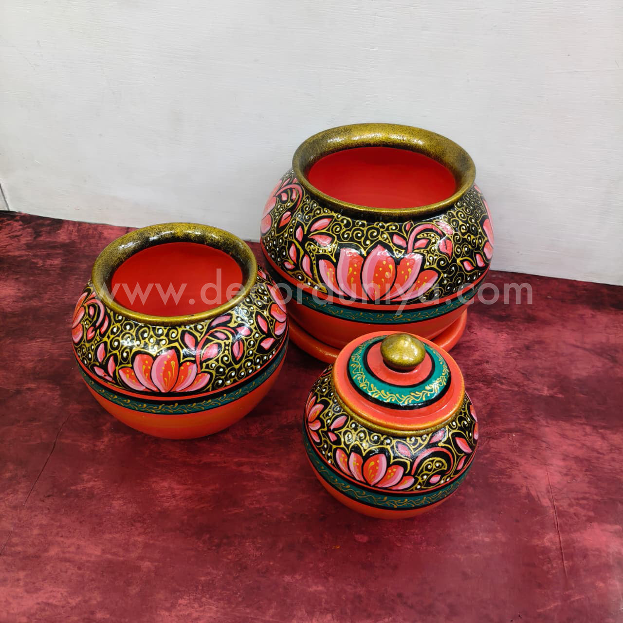 Hand Crafted Akshaya Kubera Pot | Kubera Pot Brings Prosperity, Good Luck, Financial Gains | Kalasam Set - VFS1011