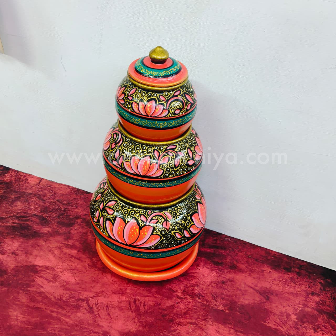 Hand Crafted Akshaya Kubera Pot | Kubera Pot Brings Prosperity, Good Luck, Financial Gains | Kalasam Set - VFS1011