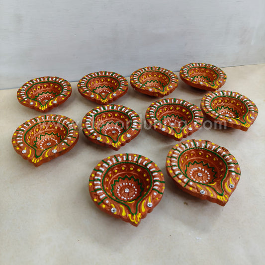 Clay Agal Vilakku Diya - OCT1- Set of 10 Nos