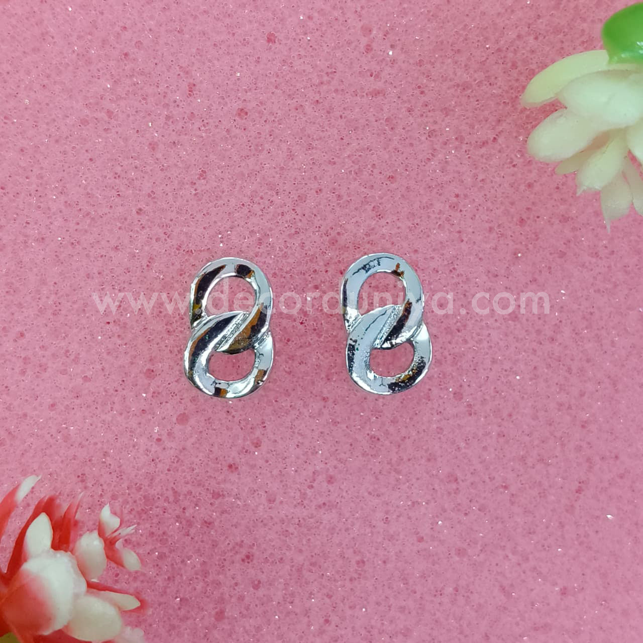 White Metal Stud, Earrings - MN16