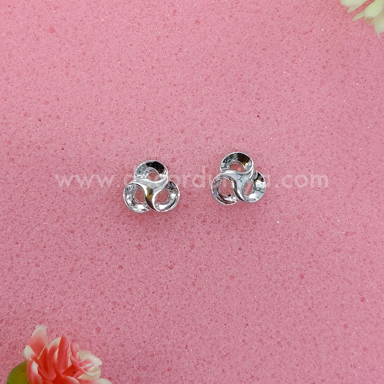 White Metal Stud, Earrings - MN15