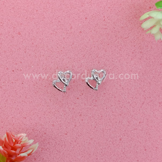 White Metal Stud, Earrings - MN11