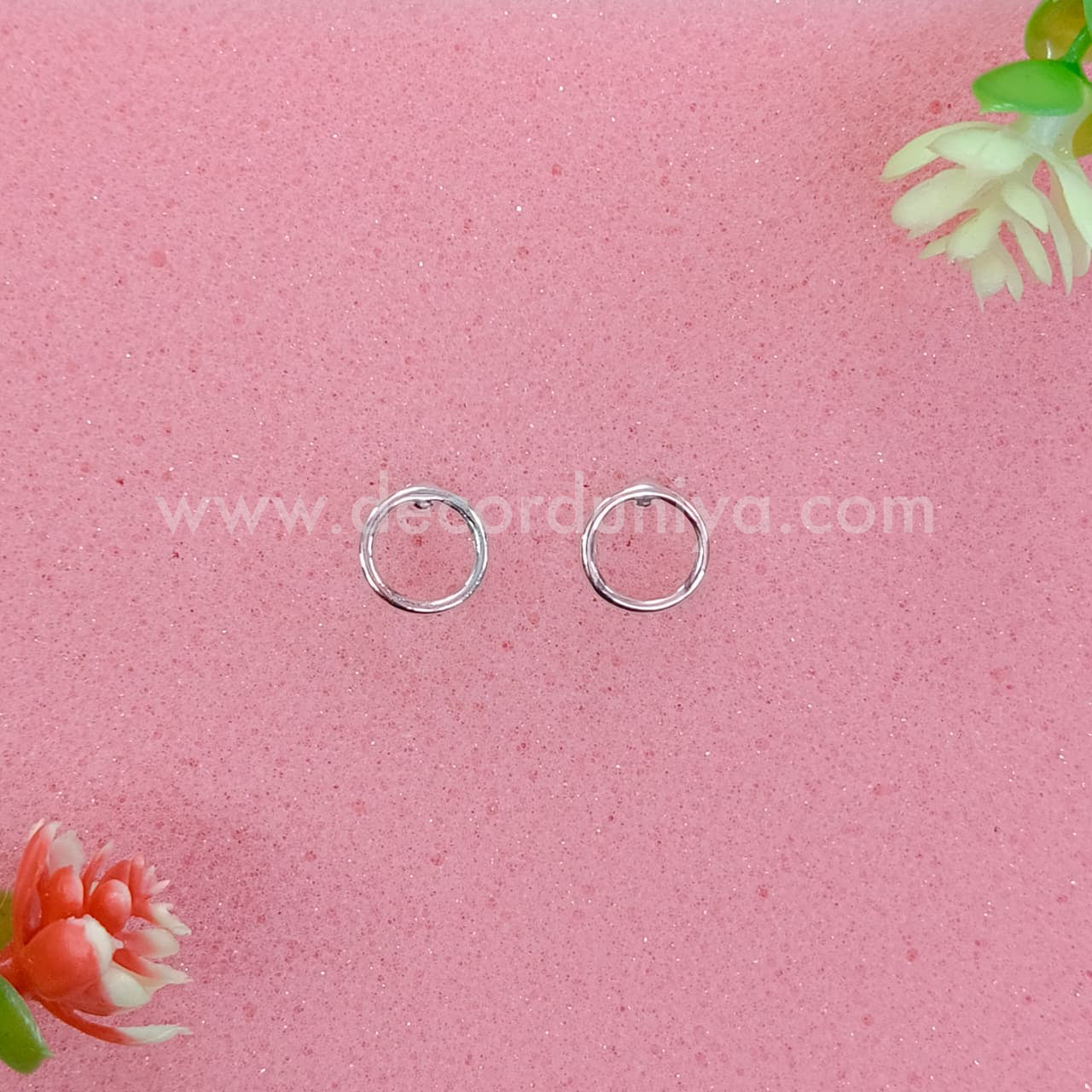 White Metal Stud, Earrings - MN6