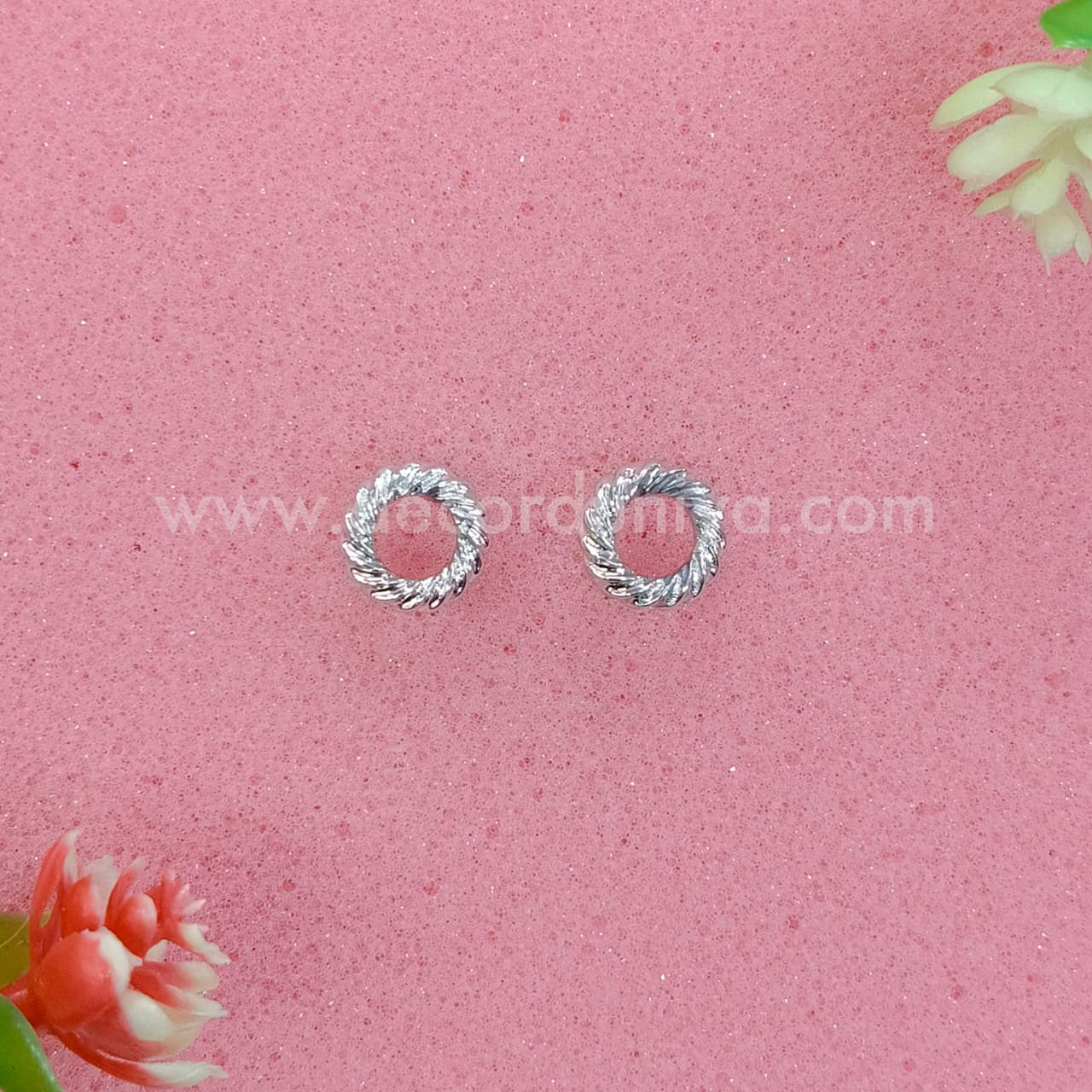 White Metal Stud, Earrings - MN5