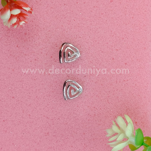 White Metal Stud, Earrings - MN3