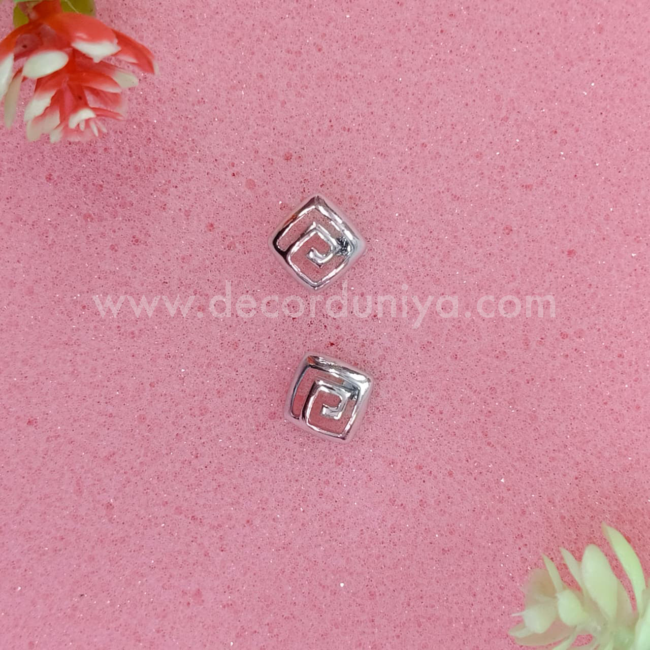 White Metal Stud, Earrings - MN2