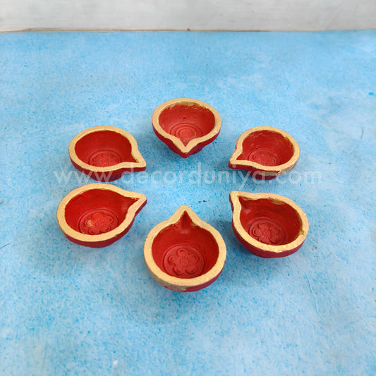 Clay Agal Vilakku Diya-Set of 6 Nos - DD1214
