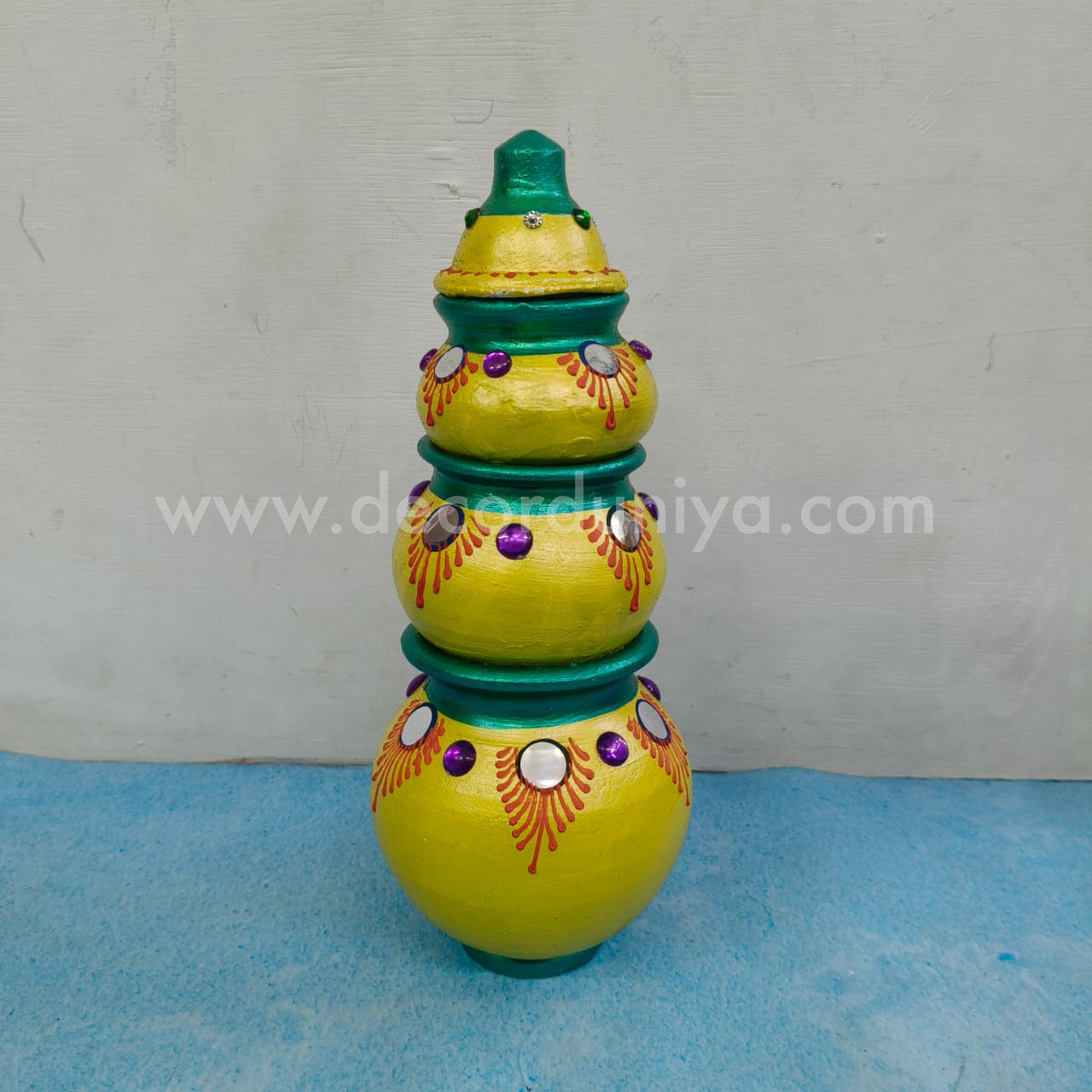 Handmade Clay Akshaya Kubera Pot | Kubera Pot Brings Prosperity, Good Luck, Financial Gains - KP20