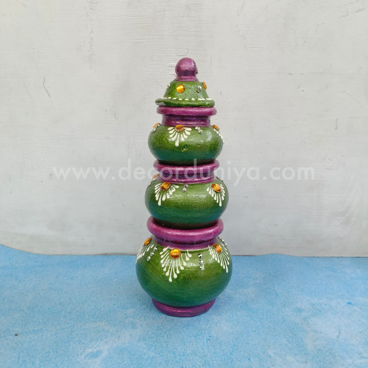 Handmade Clay Akshaya Kubera Pot | Kubera Pot Brings Prosperity, Good Luck, Financial Gains - KP21