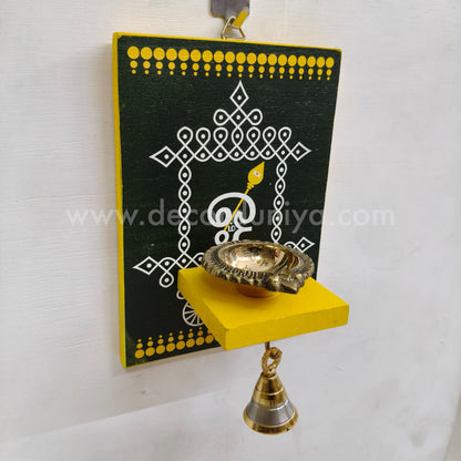 Wooden Kolam Wall Shelf, Vilakku Madam - VMN6