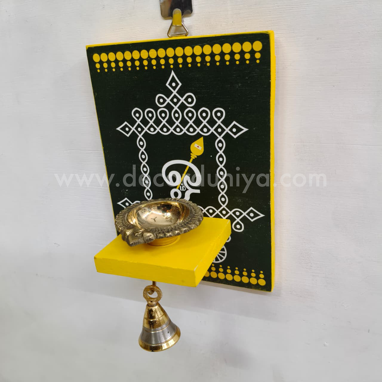 Wooden Kolam Wall Shelf, Vilakku Madam - VMN6