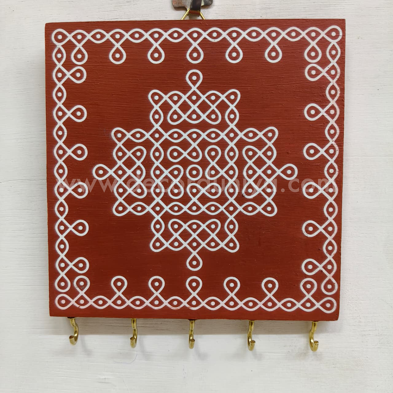 Kolam Wooden Key Holder - KH3