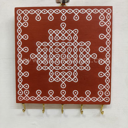 Kolam Wooden Key Holder - KH3