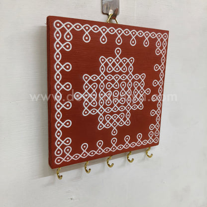 Kolam Wooden Key Holder - KH3